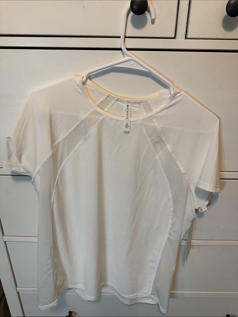 Athleta NWT White Short Sleeve Athletic Top